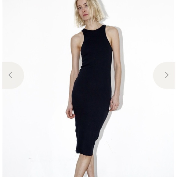 Assembly New York Dresses & Skirts - Assembly New York Black Ribbed Midi Tank Dress - Minimalist High Neck - Medium